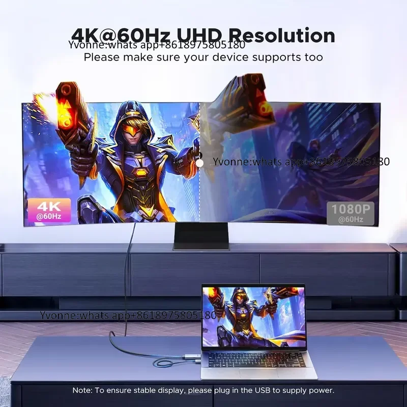 HD169 Active to DisplayPort Male to Male Unidirectional Cable USB Powered 4K60Hz 1080P120Hz to DP Display