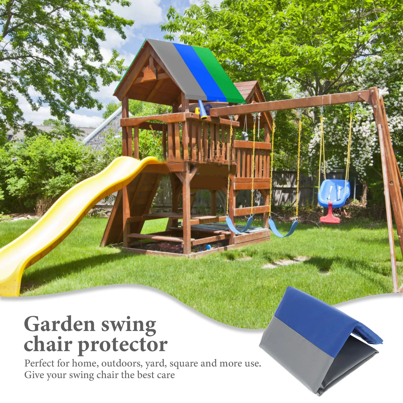 

Waterproof Sunshade Swing Chair Cover Large Seat Protector Patio Hanging Sleeve Silver Coated Outdoor Durable Uv Rain Snow