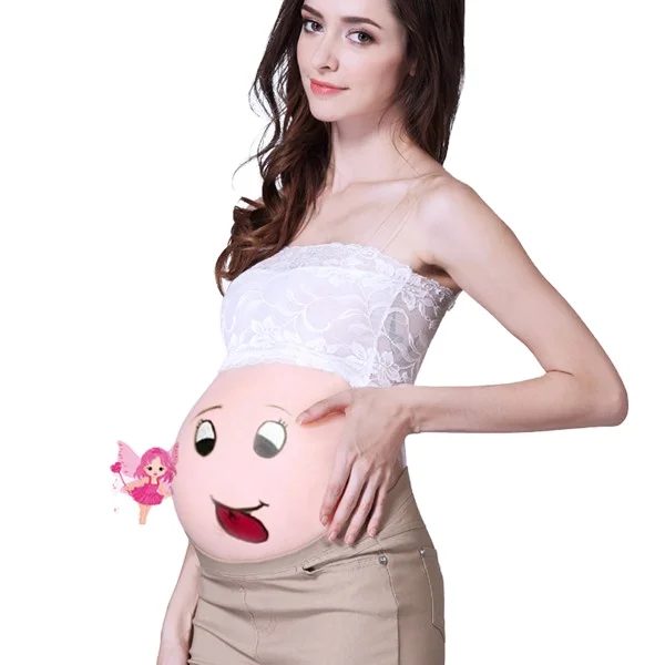 Silicone Fake Belly for Cosplay - Soft Adhesive Beige 6-7 Months Gestation Beauty Shoot Prop