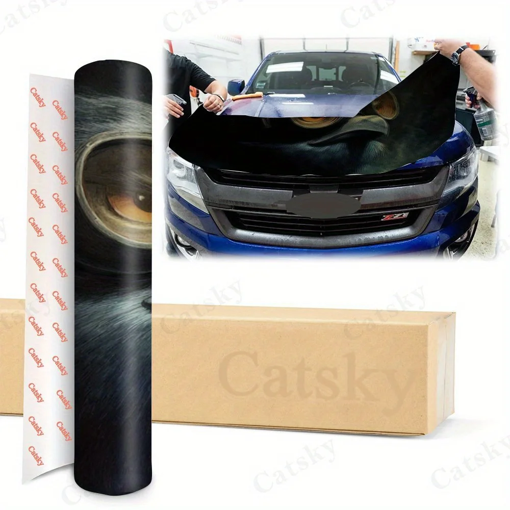 Bird with Goggles Car Vinyl Wraps - Suitable For Most Engine Hood,Bubble-free Design,Waterproof,Cleanable And Convenient Durable