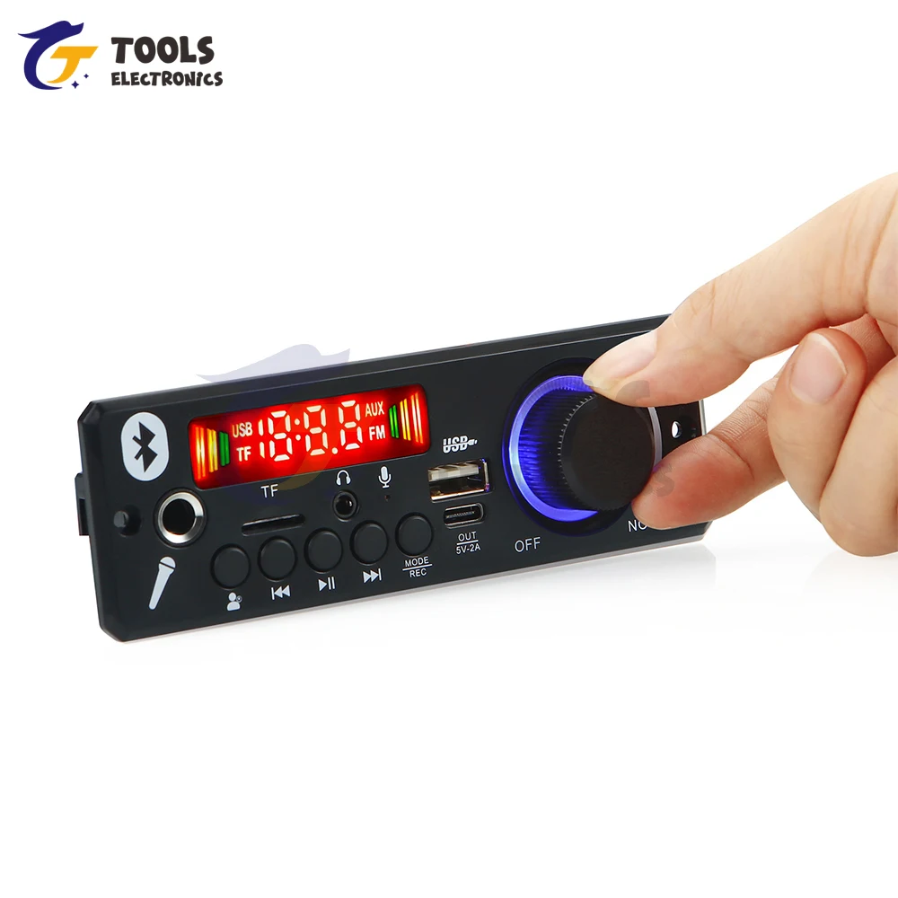 자동차 BT MP3 증폭기 디코더 보드 BT FM 오디오 디코더 80W + 80W DC 12V LCD 디스플레이 및 원격 제어 기능이있는 자동차 용