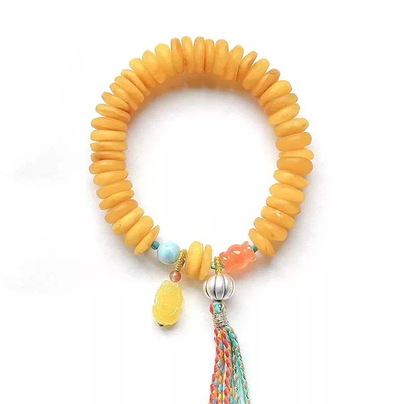 

New Style Amber Cake Women, Pumpkin Pixiu Tassel Bracelet Jewelry