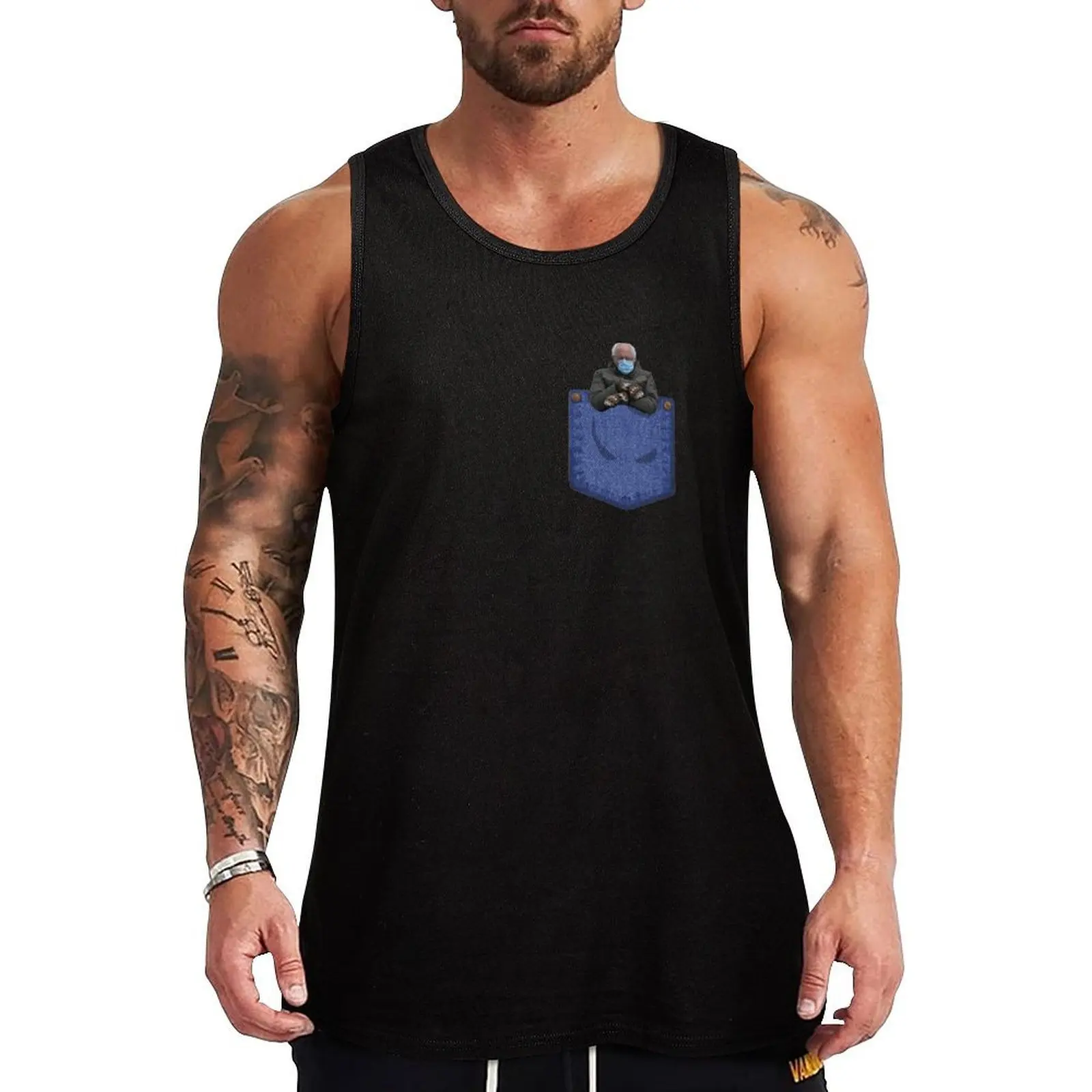 

Bernie Sanders Inauguration Mittens in a Pocket Tank Top Non-Shrink Tank Top Cotton Blend Casual Sleeveless