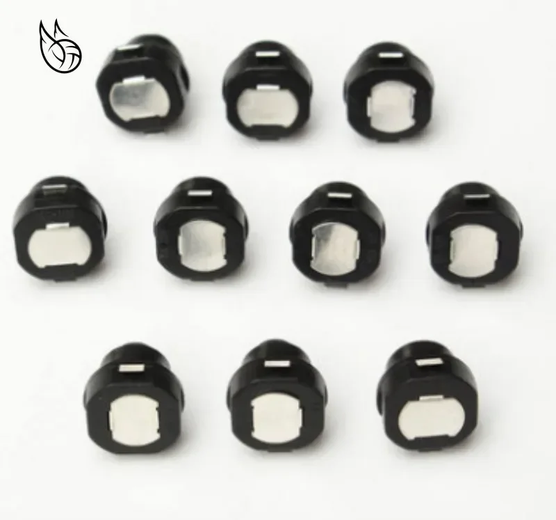 10PCS a lot Flashlight Torch Part Round Push Button Switch Black DC 30V 1A 10mm x 10mm (D*H)