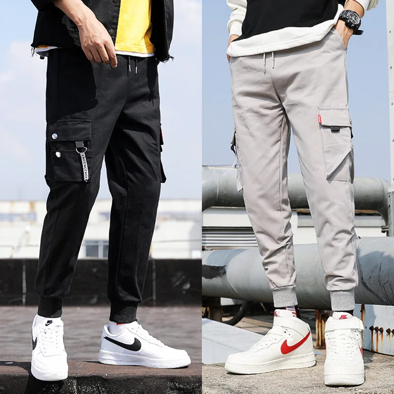 2025 New Trendy Solid Color Pants, Multi Flap Pocket Men's Cargo Pants, Loose Casual Outdoor Pants, Men's Work Pants oversized
