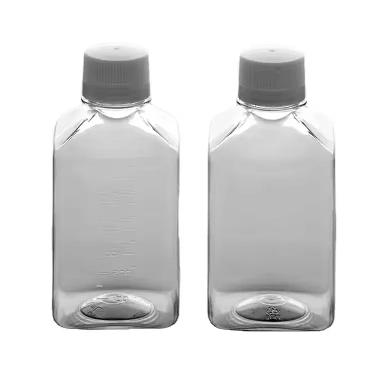 Laboratory Bottle Cell Culture Treated Flask with Standard Cap square Media Bottle