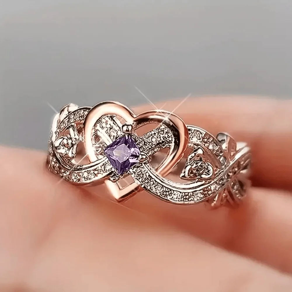 1pcs Charm Ring for Women DIY Design Heart shaped Ring Engagement Wedding Ring Anniversary Gift Jewelry