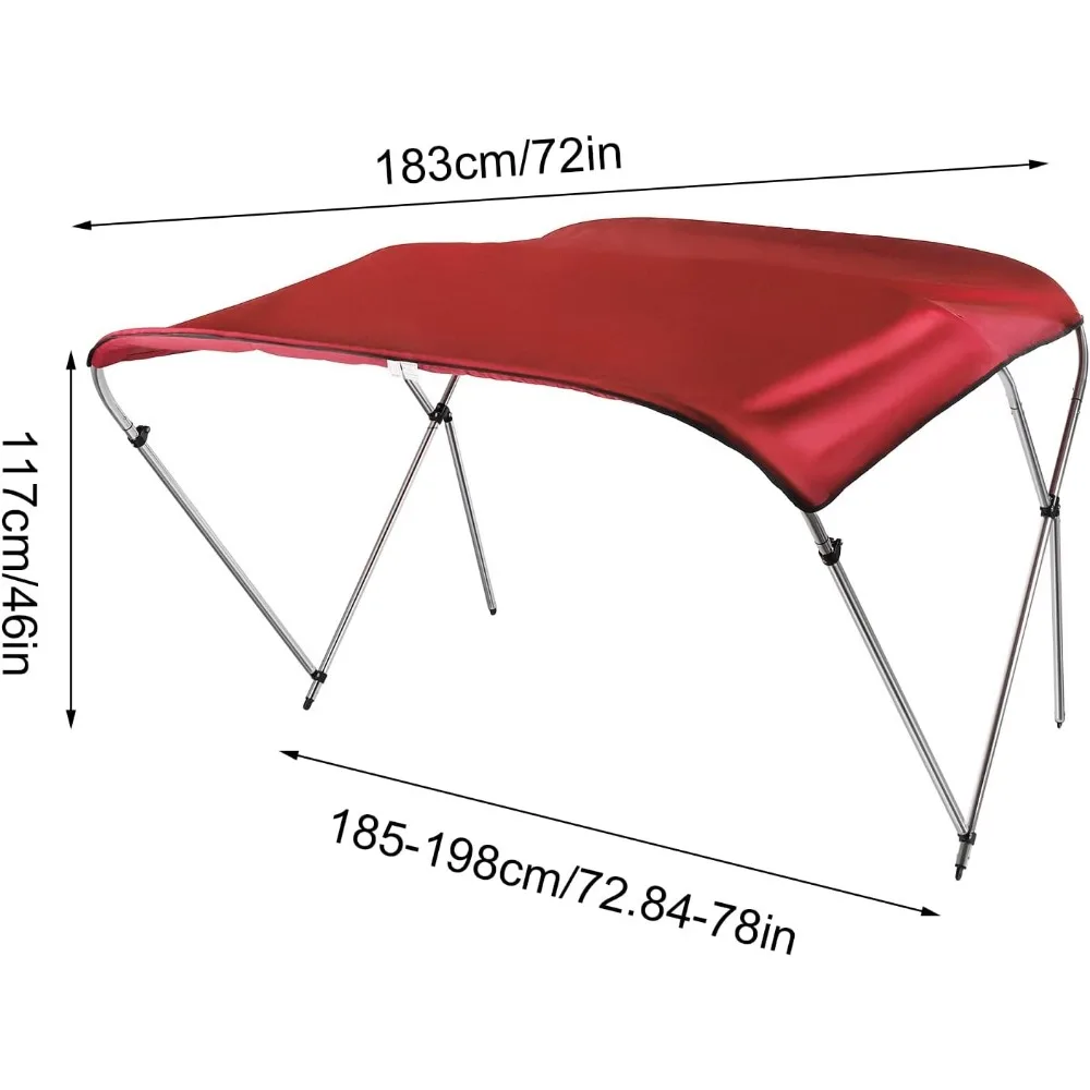 Top Boat Cover Sun Shade Boat Canopy Waterproof Top Cover Includes Mounting Hardwares Aluminum Alloy Frame