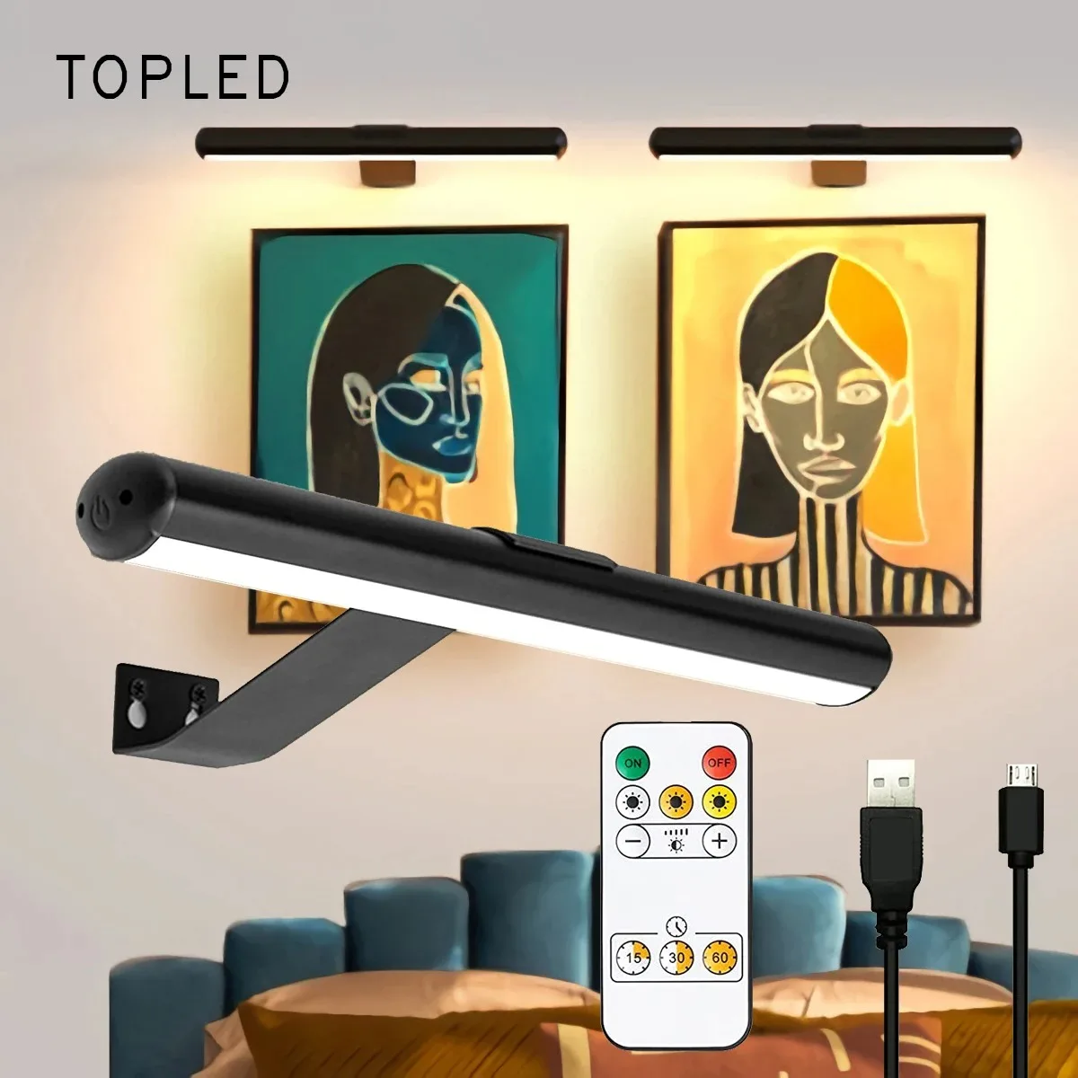 

Картина Световой портрет с дистанционным управлением Гостиная Беспроводной настенный светильник Художественный дисплей Перезаряжаемая батарея Фото