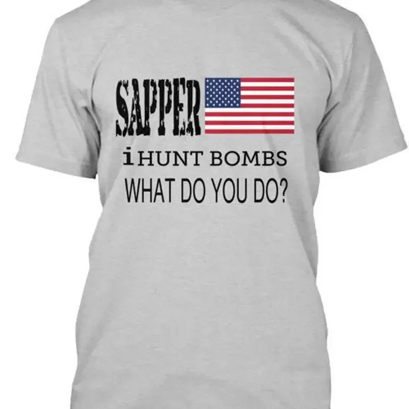 Футболка Sapper Army Engineer I Hunt Bombs What Do U, сделано в США, размеры от S до 5XL