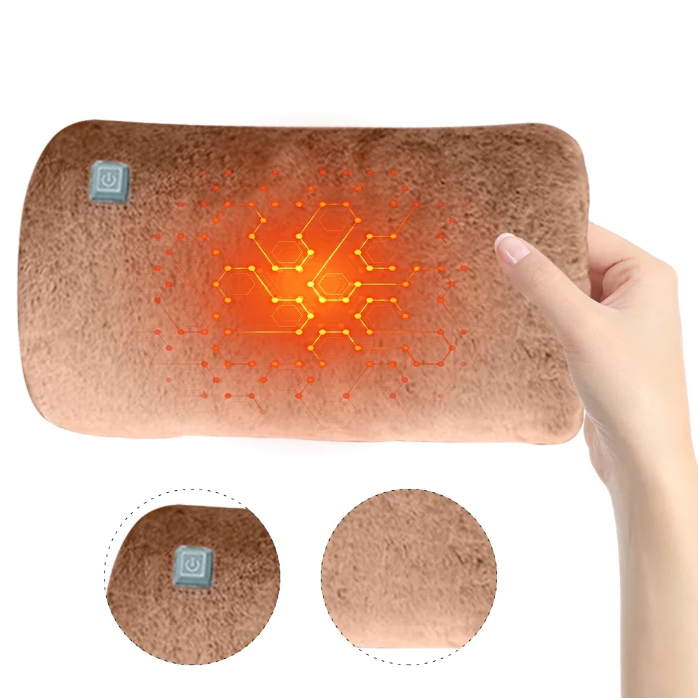 Electric Heated Hand Warmers With Buit-In Heating Pads Household Travel Winter Safe Hand Warmer Pads Flannel Warming Hand Pillow