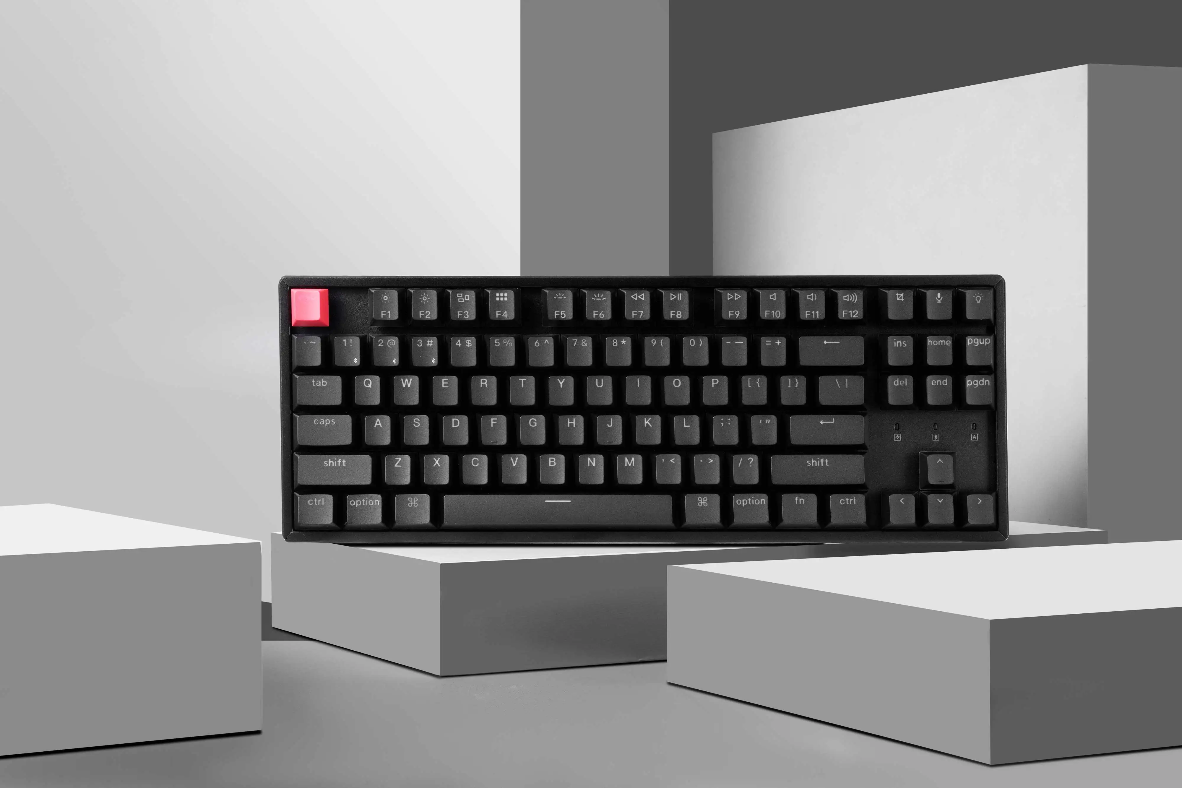 Keychron-Clavier mécanique personnalisé sans fil, rétroéclairage RVB, clavier PBT double injection remplaçable à chaud, K8 V2 QBrosWireless