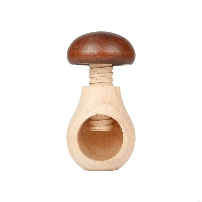 Ergonomic Wooden Walnuts Cracker Kitchen Tool Mushroom Handle Designs Nutcrackers For Children