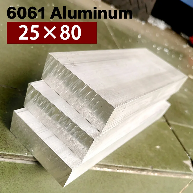 

6061 Aluminum Alloy Flat Bar Thickness 25mm Width 80mm Length 80mm 100mm 150mm 200mm