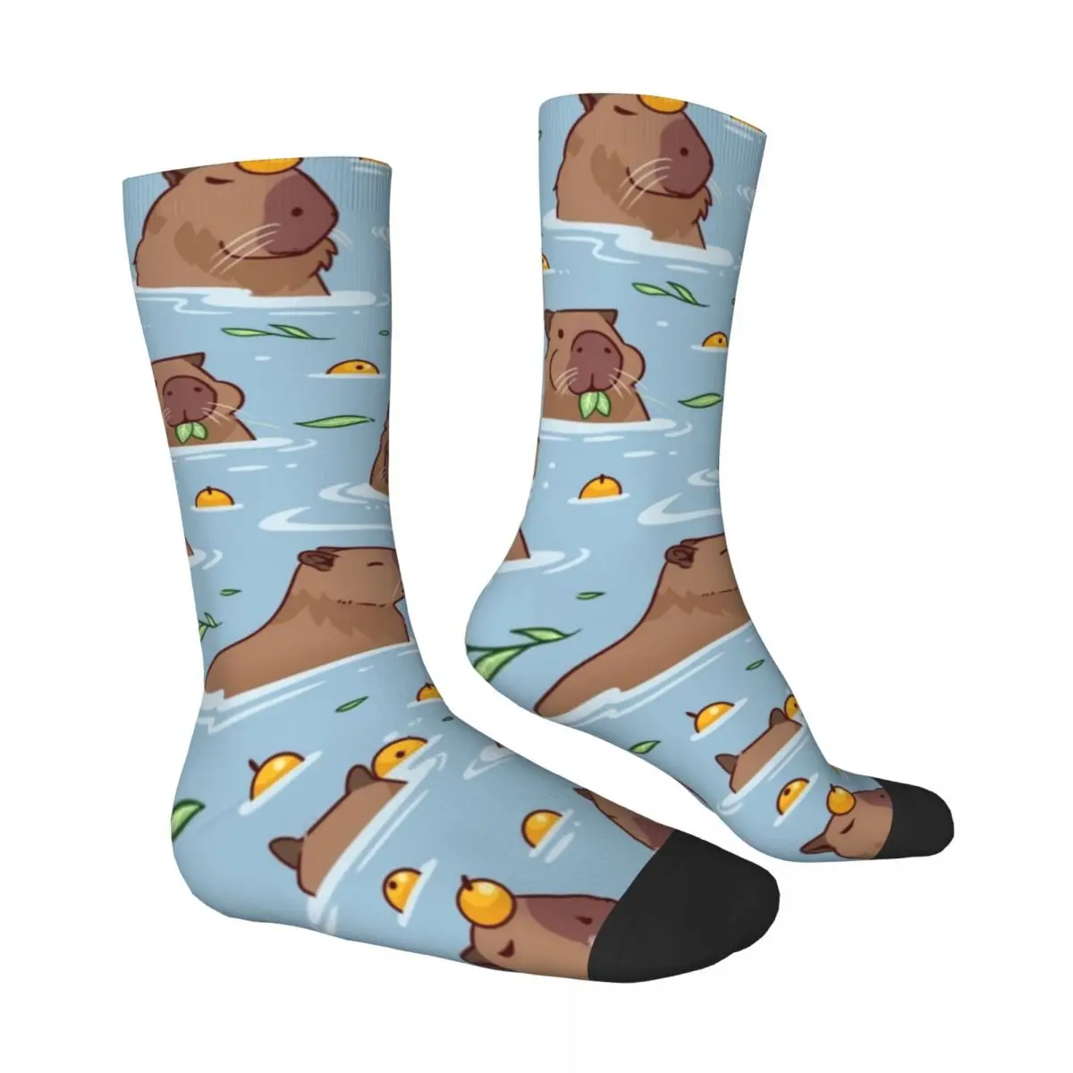 Bathing Capybara Stockings Pattern Pattern Gothic Socks Winter Anti Slip Socks Couple Cycling Medium Soft Socks