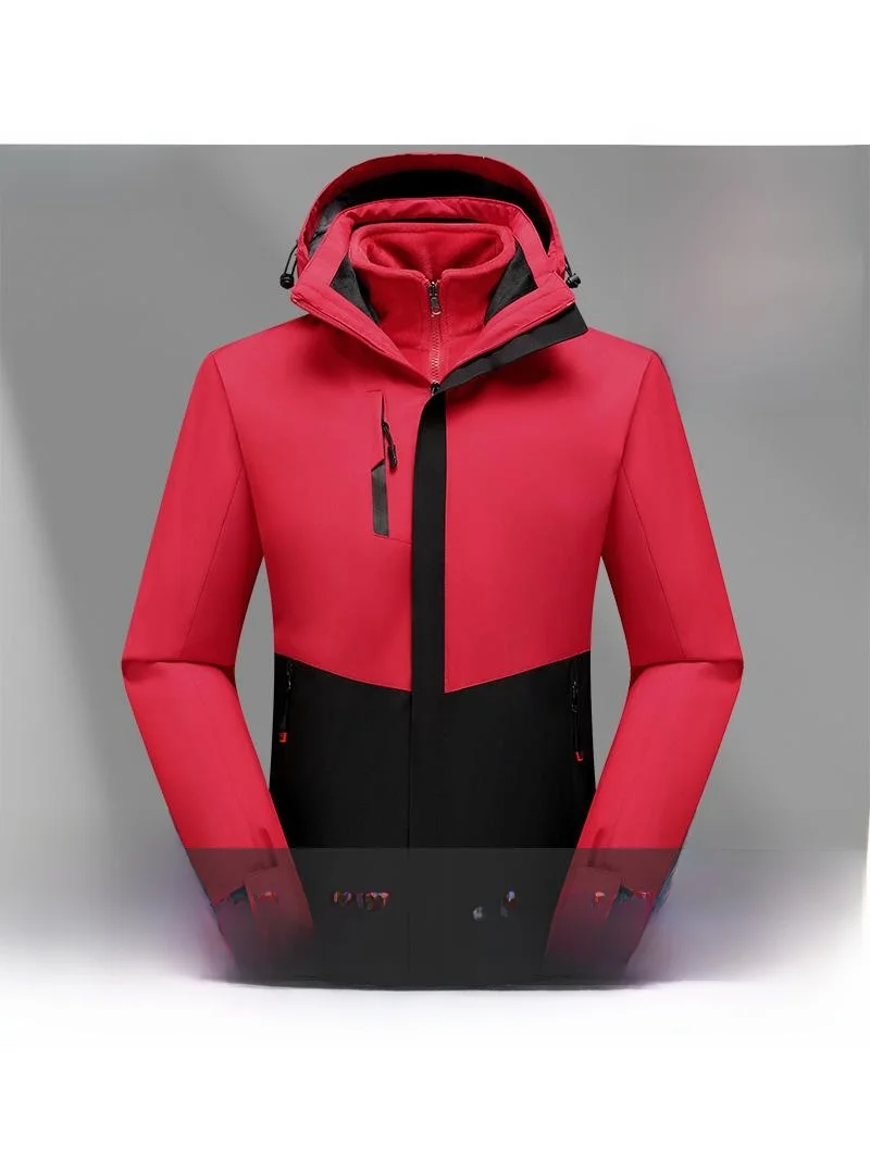 

Мужской ветрозащитный костюм-трансформер для активного отдыха с подкладкой из искусственного меха, съемный, серебристый, из полиэфирного волокна