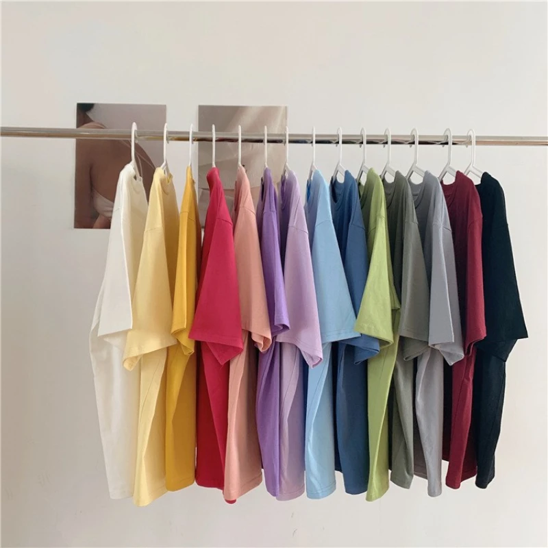 Плюс размер Интернет знаменитости футболка с короткими рукавами женская летняя корейский стиль Harajuku студенческие свободные универсальные топы с половиной рукавов