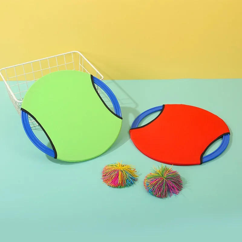 Bouncing Circle Throwing Training Toys Kids Adult Outdoor Interactive Cooperative Games Elastic Paddle Ball Fun Game