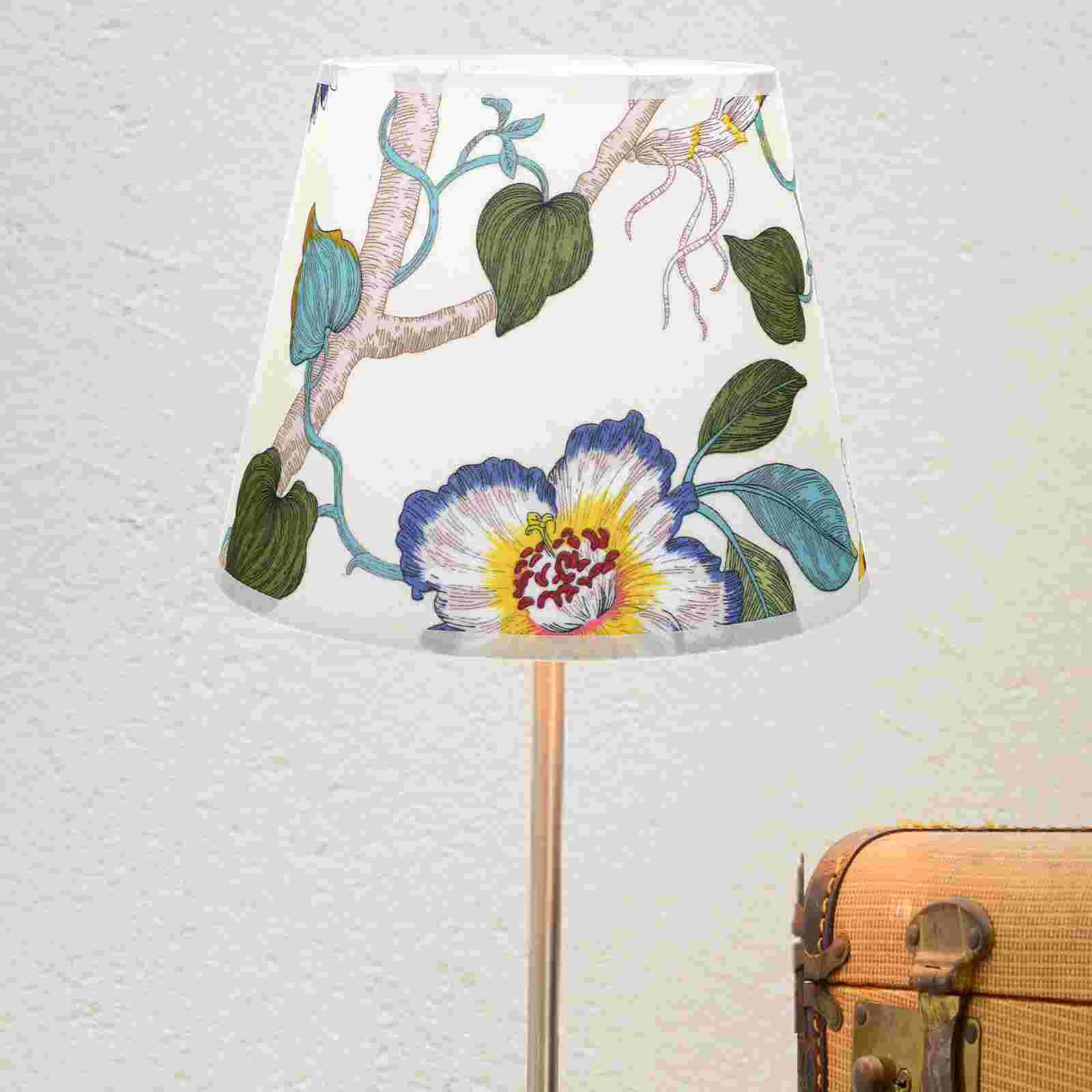 medium lamp shade tecido colorido ramos pequenos tons para mesa decoracao retro 01