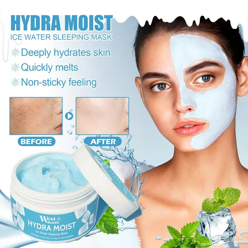 Hydra Moist Ice Water Sleeping Mask Whitening Moisture Mask Products First Mask Night Mask Repair Skin Facial Aid Care Slee K3T3