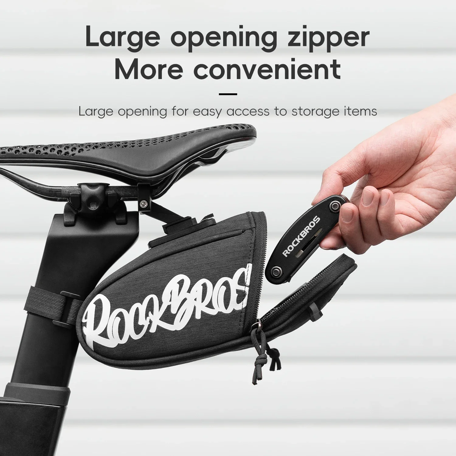 ROCKBROS Borsa da Bici per il Portapacchi Posteriore, Spedizione Locale, Capacità 0,8L, Borsa Posteriore per Bicicletta Compatta e Portatile, Facile Installazione, Stabile e Robusta