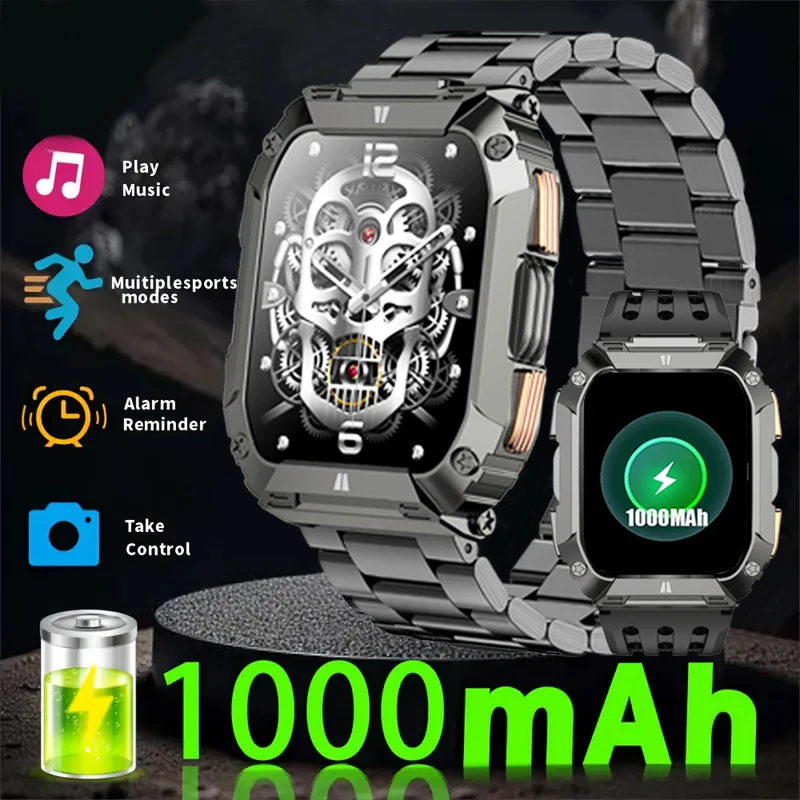 

Новые часы со сверхдлительным режимом ожидания, 1000 мАч, AMOLED-экран, BT Call, умные часы для мужчин, GPS, уличный фонарик, спортивный фитнес-браслет для мужчин