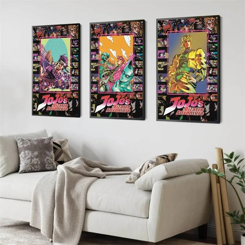Anime Figure Jojo Bizarre Adventure Poster Fabric Narancia Manga Aesthetic Decoration Canvas Posters Wall Art Kawaii Room Decor