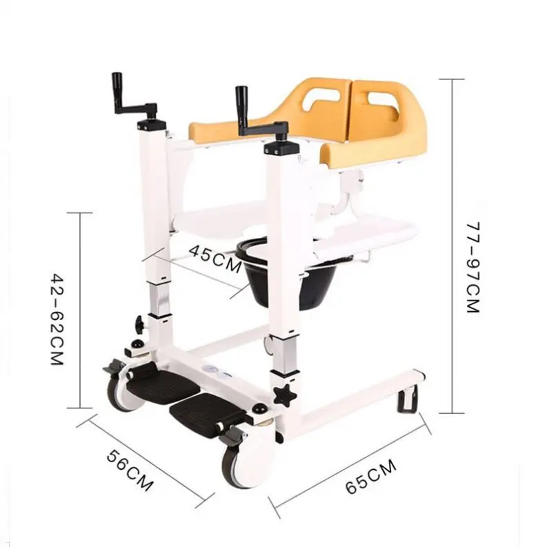 Home Care Transfer Lift Portable Patient Lifter Commode Chair for Elderly