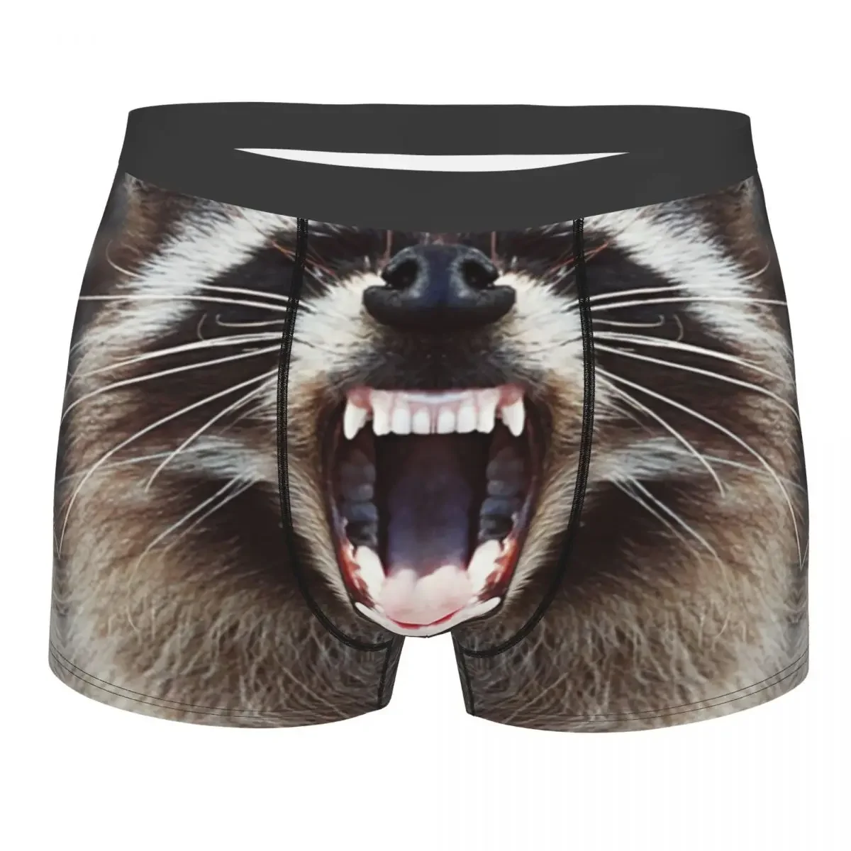 Custom Sexy Male Sexy Raccoon Snarling Underwear Trash Panda Racoon Boxer Briefs Stretch Shorts Panties Underpants