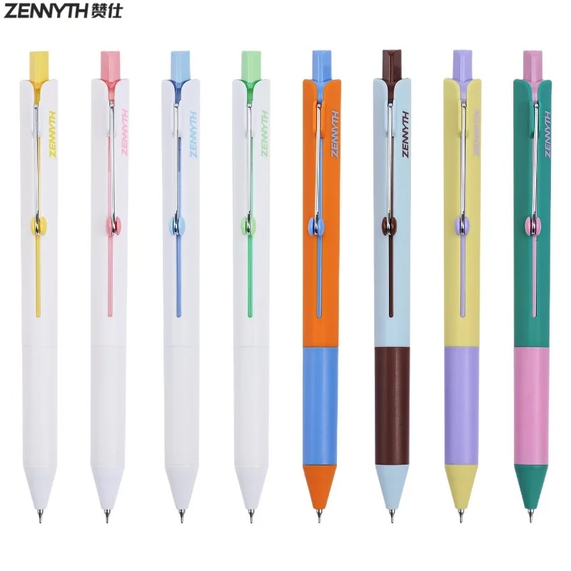 

Zennyth, 2 шт./компл., быстросохнущие шариковые ручки, креативная ручка-ролик с зажимом, черная ручка 0,5 мм, классическая серия контрастных цветов