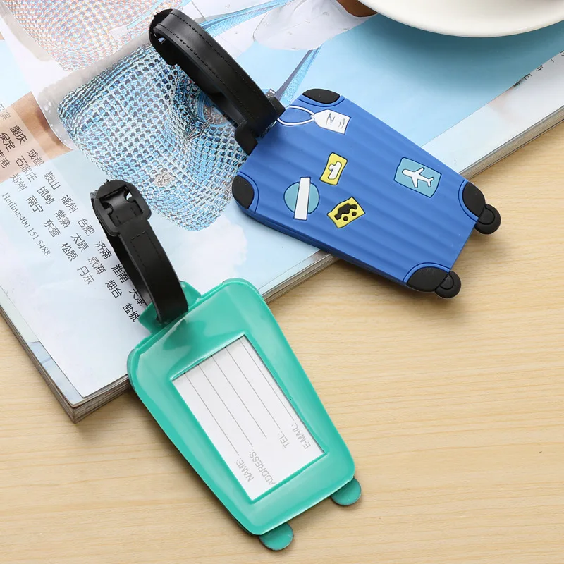 Fashion Silicon Luggage Tags Travel Accessories for Bags Portable Luggage Tag Cartoon Style for Girls Boys Card Cover