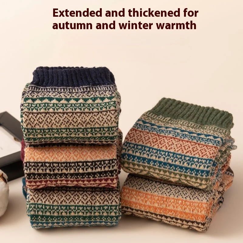 5 أزواج الرجال الخريف الشتاء جوارب من الصوف. الدافئة لينة منتصف طول الجوارب رقيقة جدا Harajuku الرجال التجمد الكشمير الجوارب القصيرة