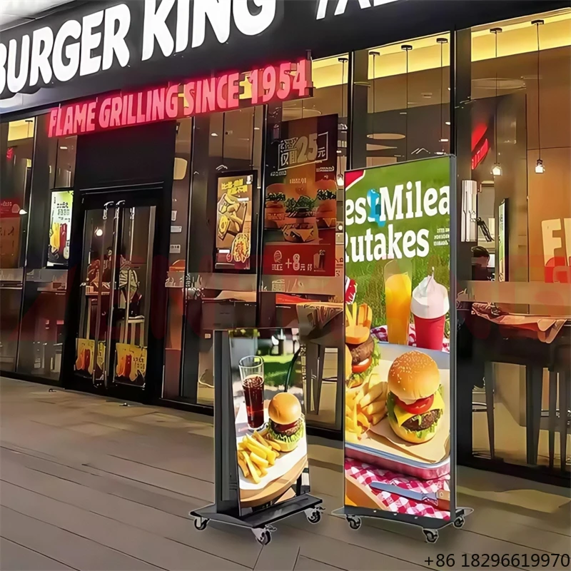 Indoor HD P1.86 P2 P2.5 Standing LED Mirror Display, Digital Advertising LED Poster High Brightness