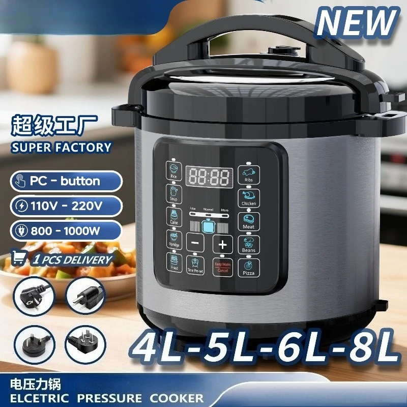 New Smart Electric Pressure Cooker Large Capacity 4L 5L 6L 8L 110V US Plug UK Plug Multifunctional Household Kitchen Cooker