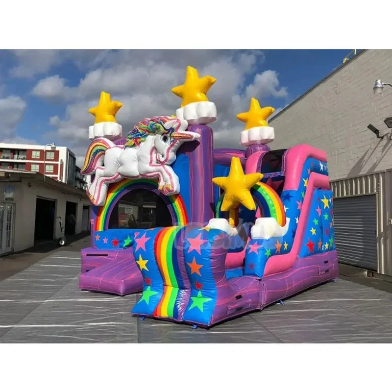 High Quality PVC Bounce House Slide Commercial Jumping Castle Unicorn Inflatable Combo
