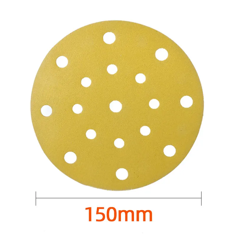 6インチおよび17穴のサンドペーパー,丸型および粘着シート研磨に適しています,100mm,150個