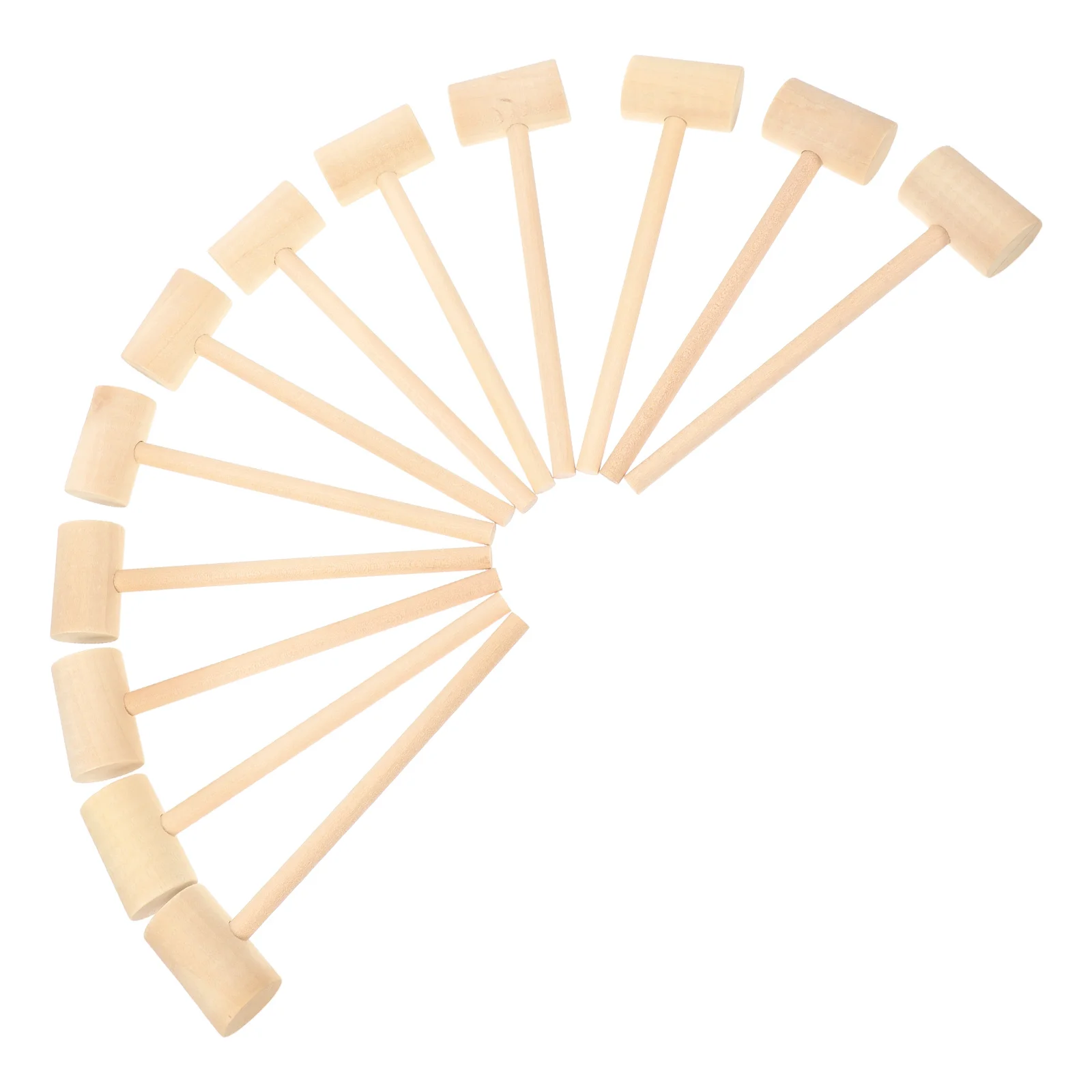 

12pcs Wood Hammer Toy Safe Solid Wood Environmental Paint Baby Hand Training Muscle Development Mini Mallet Gavel