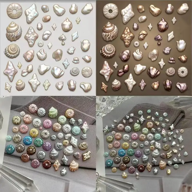 3D Nail Art Decoration Mold Butterfly Pearl Shell Shapes Odorless Non-Toxic Silicone Mould for Home DIY Nail Art Craft