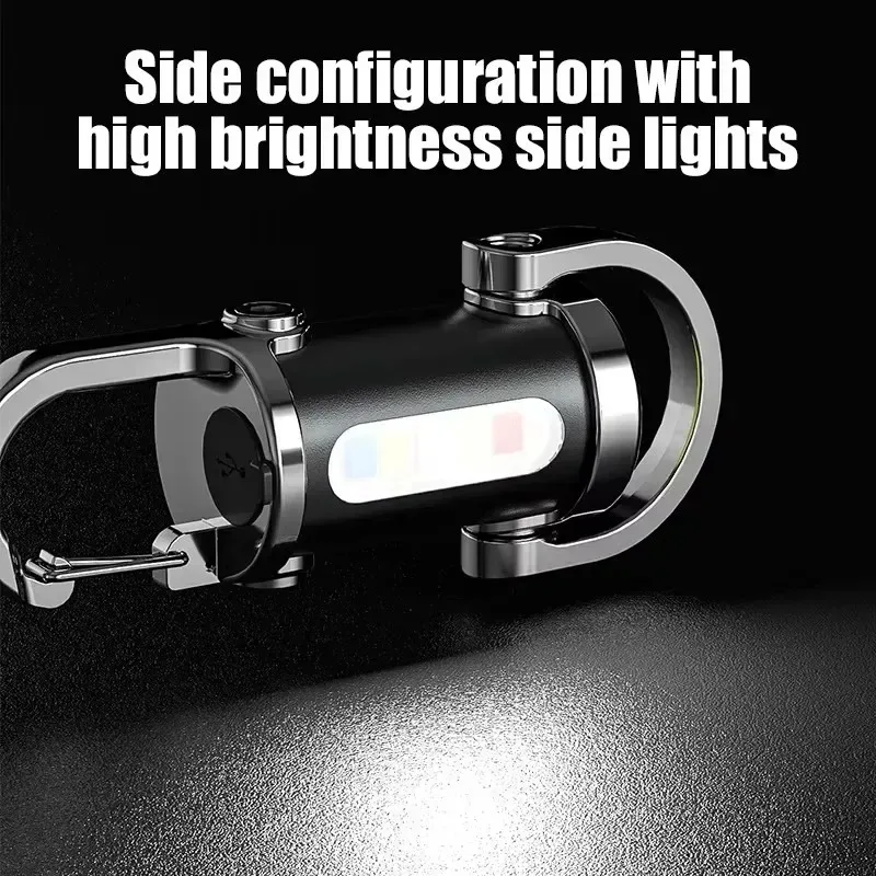 Mini Newest COB Ultra Bright Flashlight Rechargeable LED Keychain Hanging Portable Light Waterproof Keyring Camping Pocket Lamp