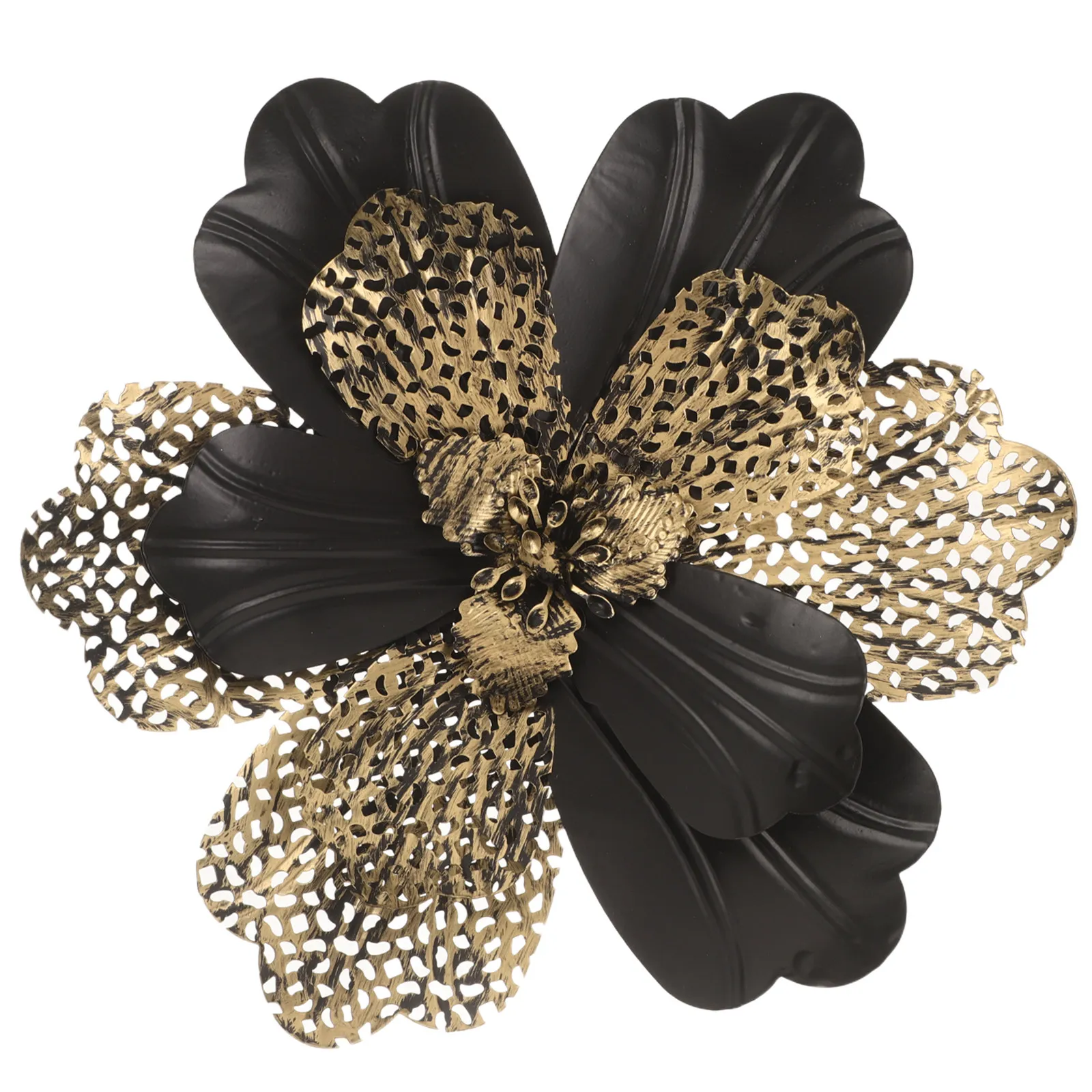 Metal Flower Wall Art Decor 8.7" Rustic Floral Wall Hanging for Indoor Outdoor Home, Living Room