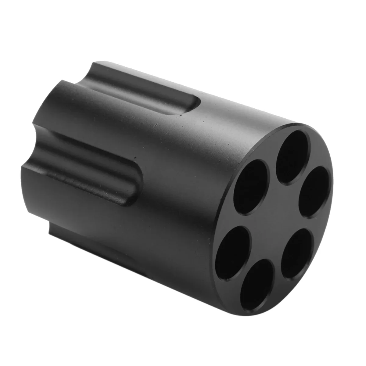 New A26P Revolver Pen Holder with 6 Slot Cylinder Design Heavy Duty Non-Slip Aluminum Alloy Office Creative Ornament
