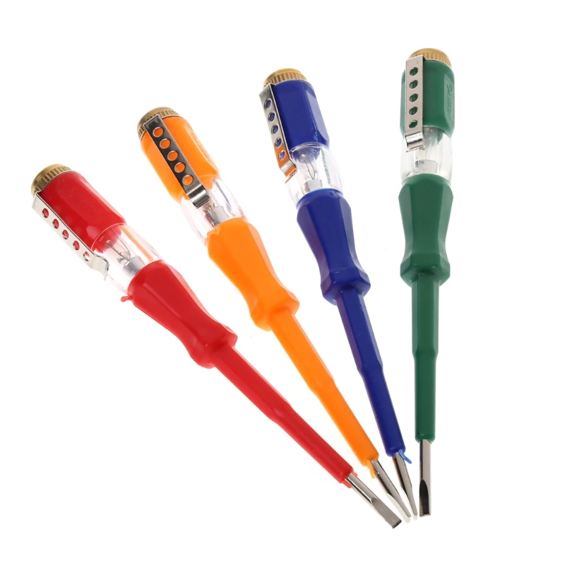 Colorful Test Pen Portable Flat Screwdriver Electric Tool Utility Light Device 63HF