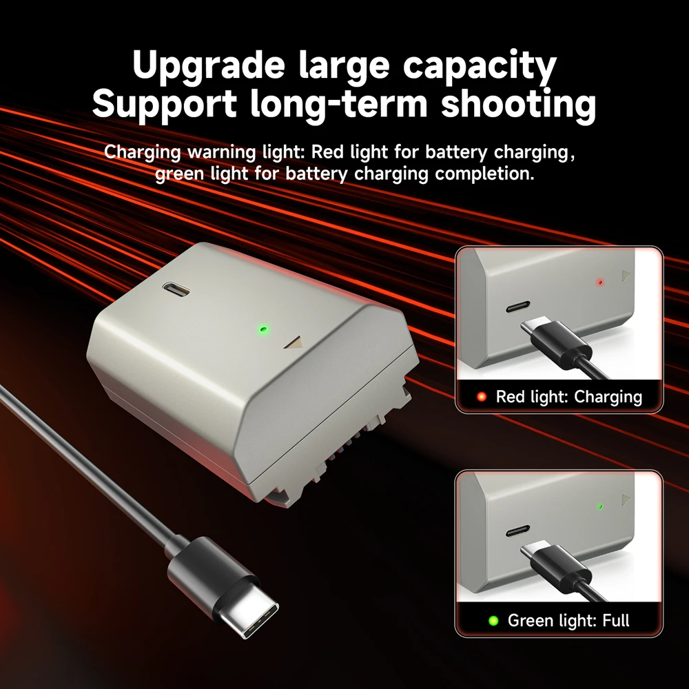 PALO NP-FZ100 NPFZ100 NP FZ100 USB Rechargeable Battery for SONY Alpha A6600 A6700,A7 III, A7R III, a7S III ,A7C,A9 ,a9 II