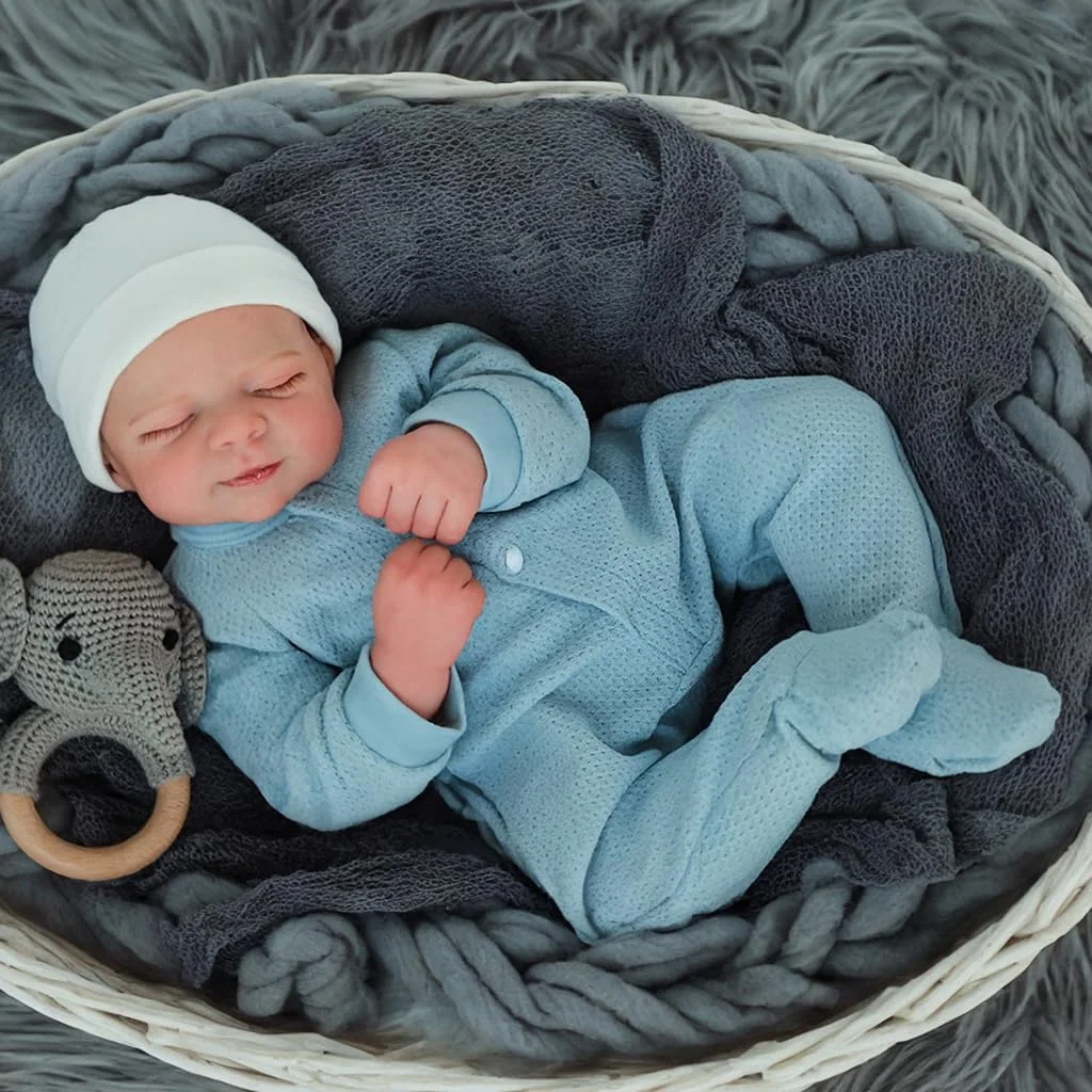 18-Inch Realistic Sleeping Baby Doll High Simulation Collectible Figurine Soft Skin Texture Newborn Design Ideal Gift Toy Display