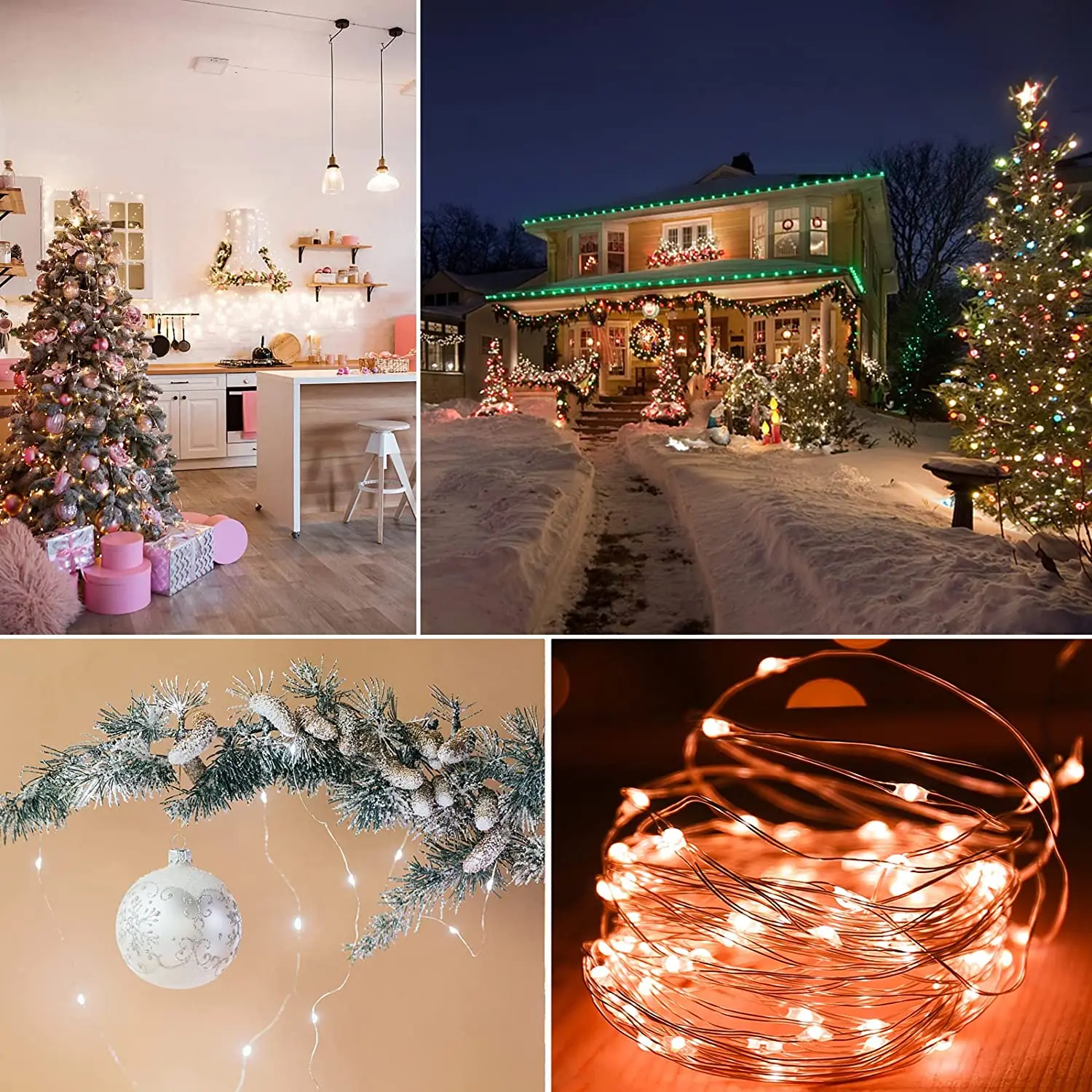 10M USB Voice Control Tuya WIFI RGBCW Smart Copper Wire String Fairy Led Christmas Lights For Wedding And Garden Decoration