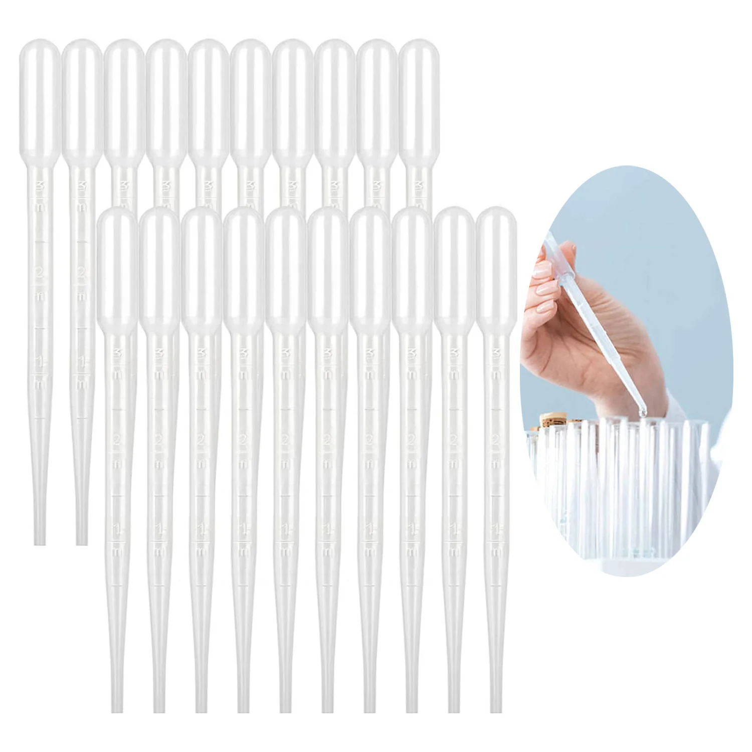 100pcs/lot Laboratory Pipette Plastic Disposable Graded Container Liquid Dropper Equipment Straw Tools Experimental Supplies