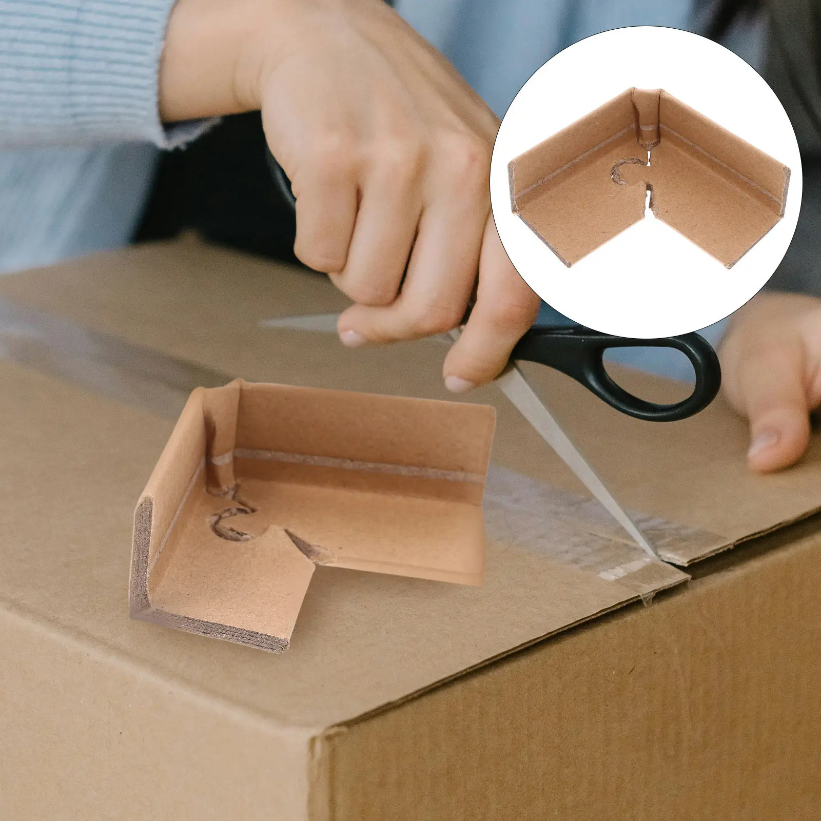 

20Pcs Lock-Clip Paper Corner Guards Heavy Duty Shipping Box Edge Protectors for Cartons Cabinets Furniture Door Panels Moving