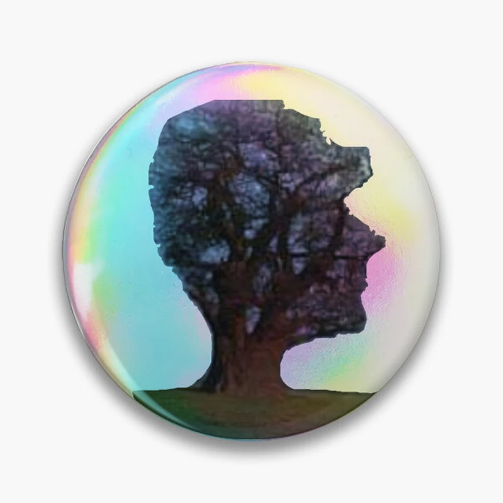 ELEGANT TREE Pin Holographic Star Heart Pin Brooches Laminated Button Fashion Accessory