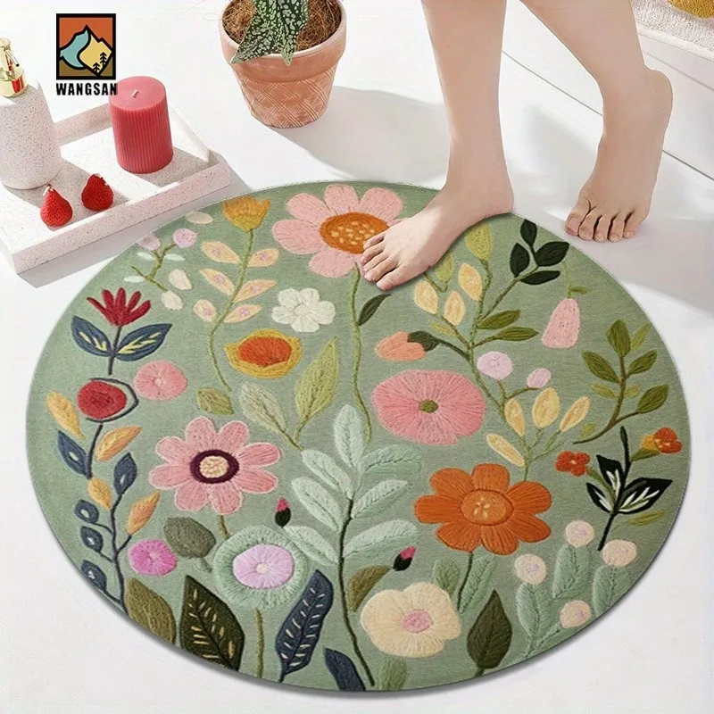Round Southwestern Aztec Rug Woven Pattern Area Carpet Non-Slip Living Room Floor Mat Boho Decor 2026