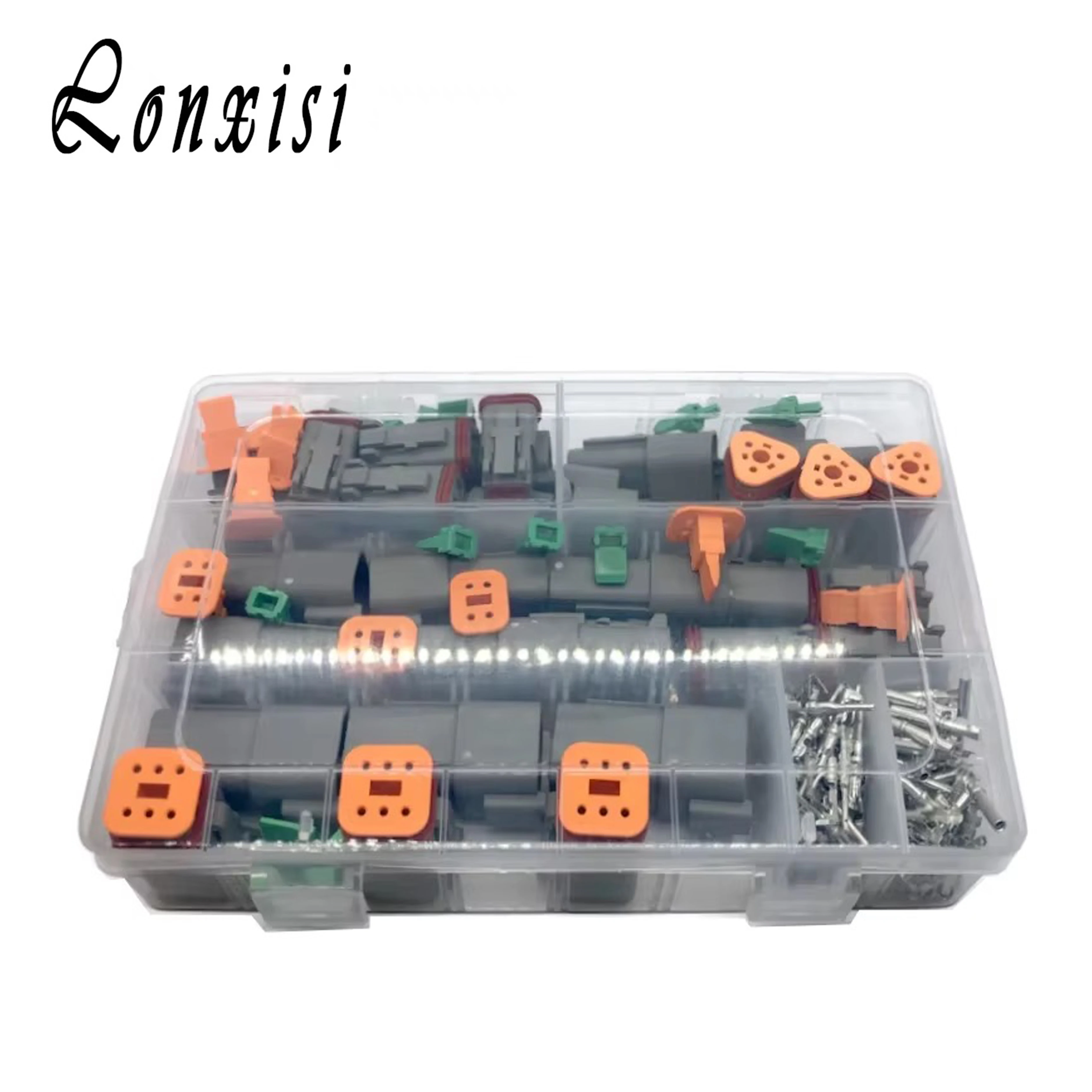 

1 BOX 250 Pcs Deutsch DT Series Waterproof Wire Connector Kit DT06-2 3 4 6S DT04-2 3 4 6P Automotive Sealed Plug With Pins Box